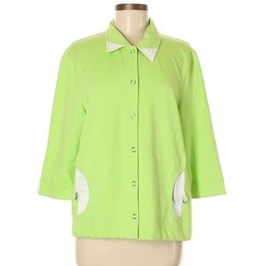 NWT! Michael Stars Bright Fresh Light Green Button-Up Shirt Jacket Size Medium